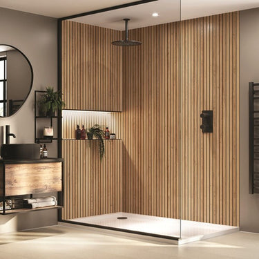 Naturepanel Brown Cuneo Oak Slat Wall Shower Panel